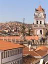A closer look at SucreÂ´s main churchÂ´s tower.
